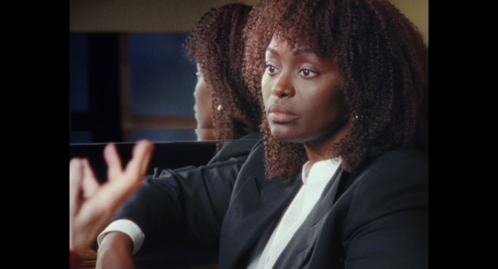 Aïssa Maïga (still) from Elisabeth Subrin, The Listening Takes